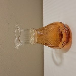 Vintage Carnival Glass Diamonds And Hearts Vase